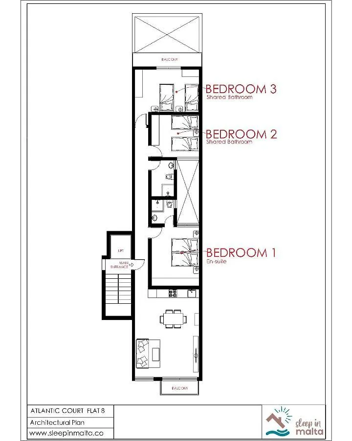 F8 Room 1, Private Double Room With Private Bathroom In Shared Flat Msida 0*,  Malta